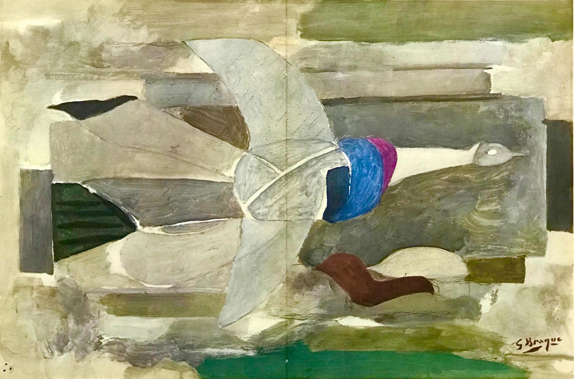 Landscape Print Georges Braque - Braque, Oiseaux, Verve : Revue Artistique et Littéraire (après)