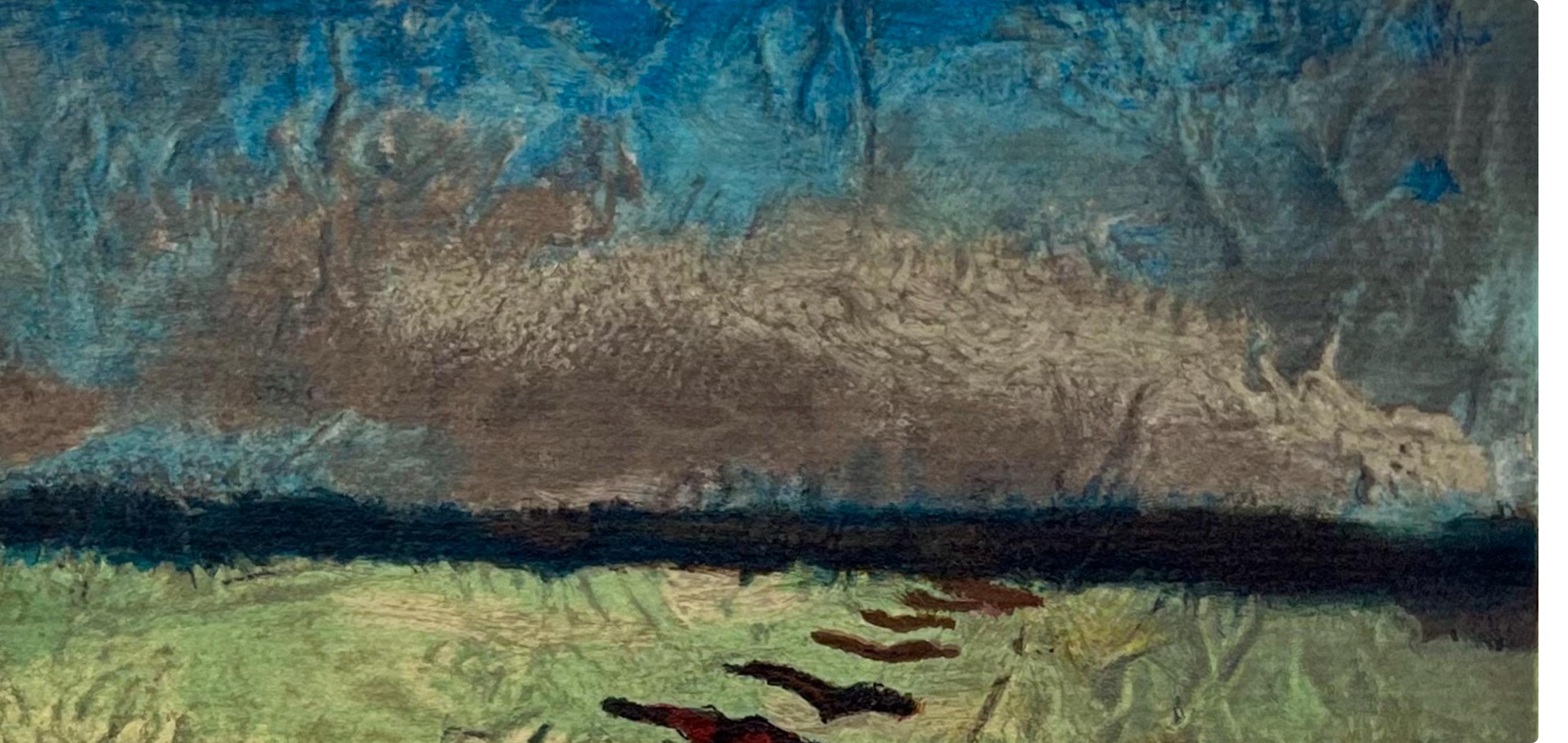 Braque, Paysage aux coquelicots, Varengeville (dopo) - Print Cubismo di Georges Braque