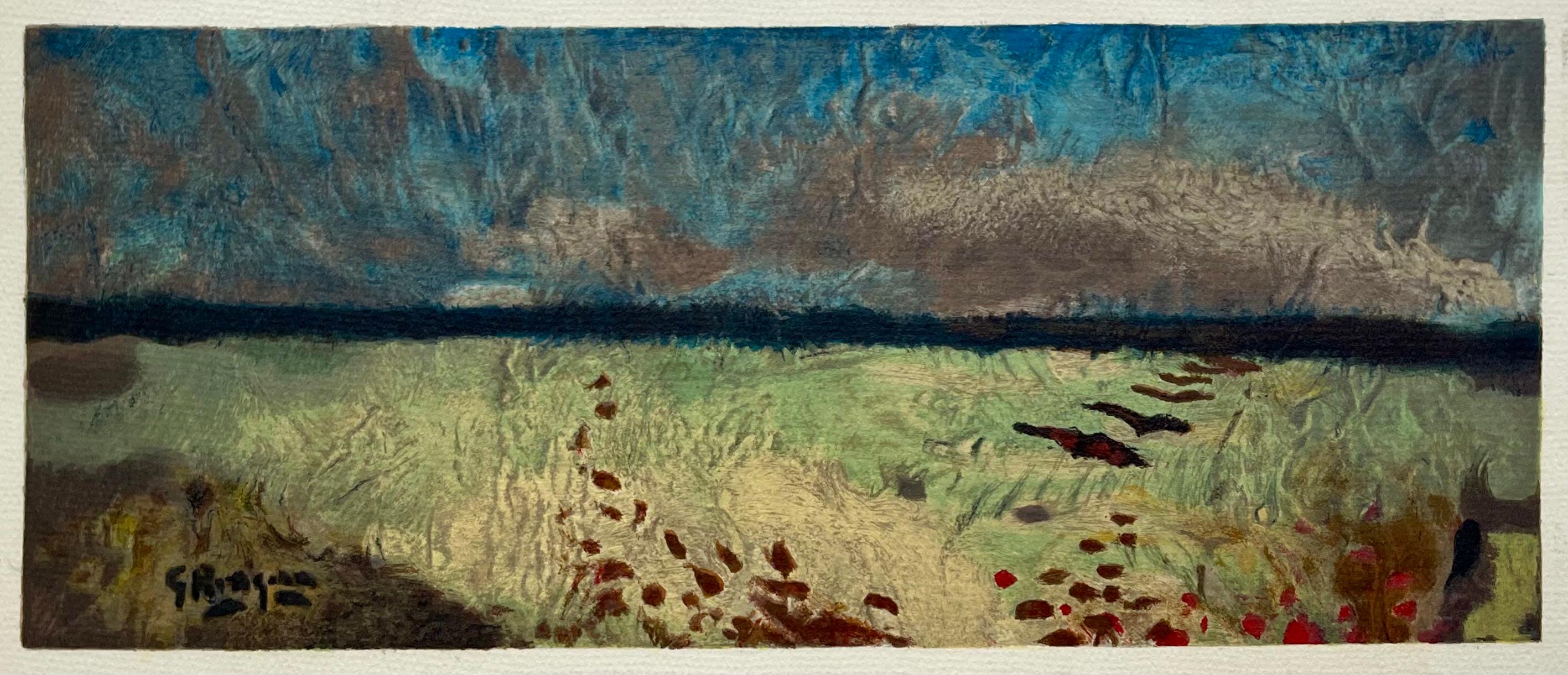 Braque, Paysage aux coquelicots, Varengeville (dopo) in vendita 1