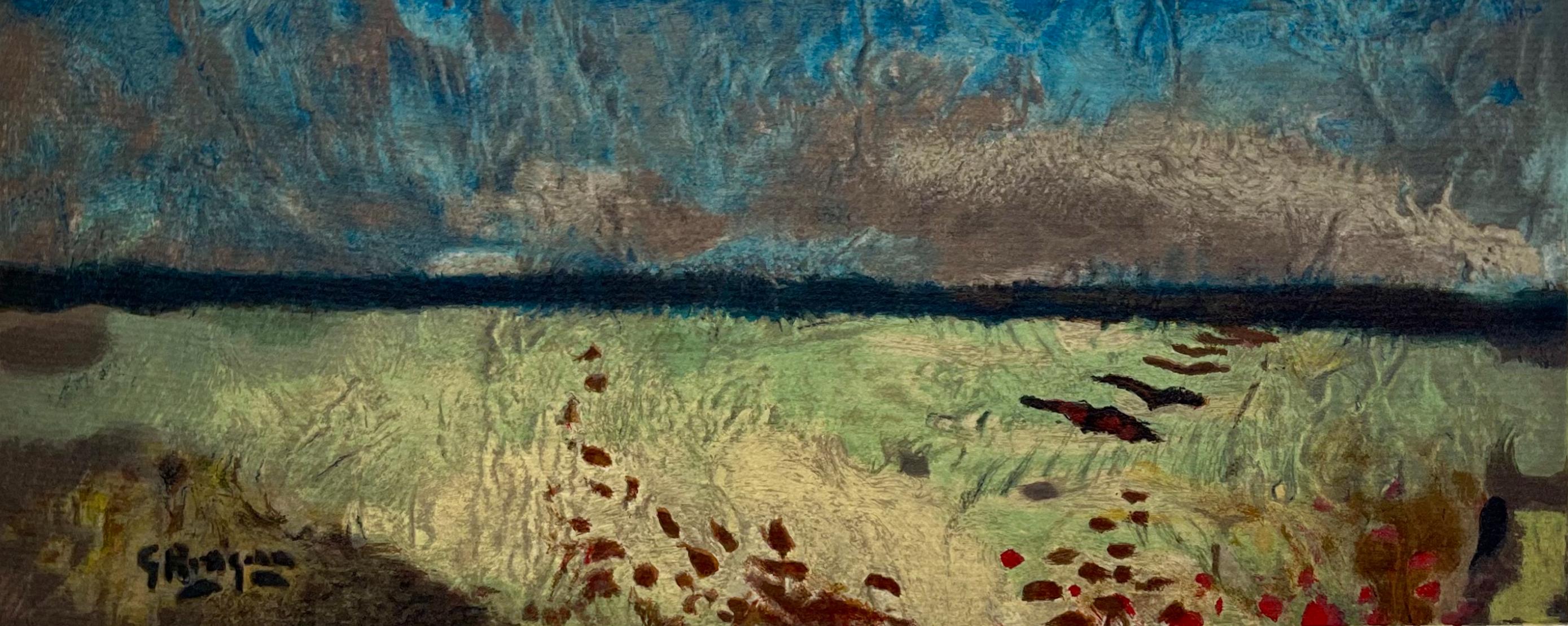 Abstract Print di Georges Braque - Braque, Paysage aux coquelicots, Varengeville (dopo)