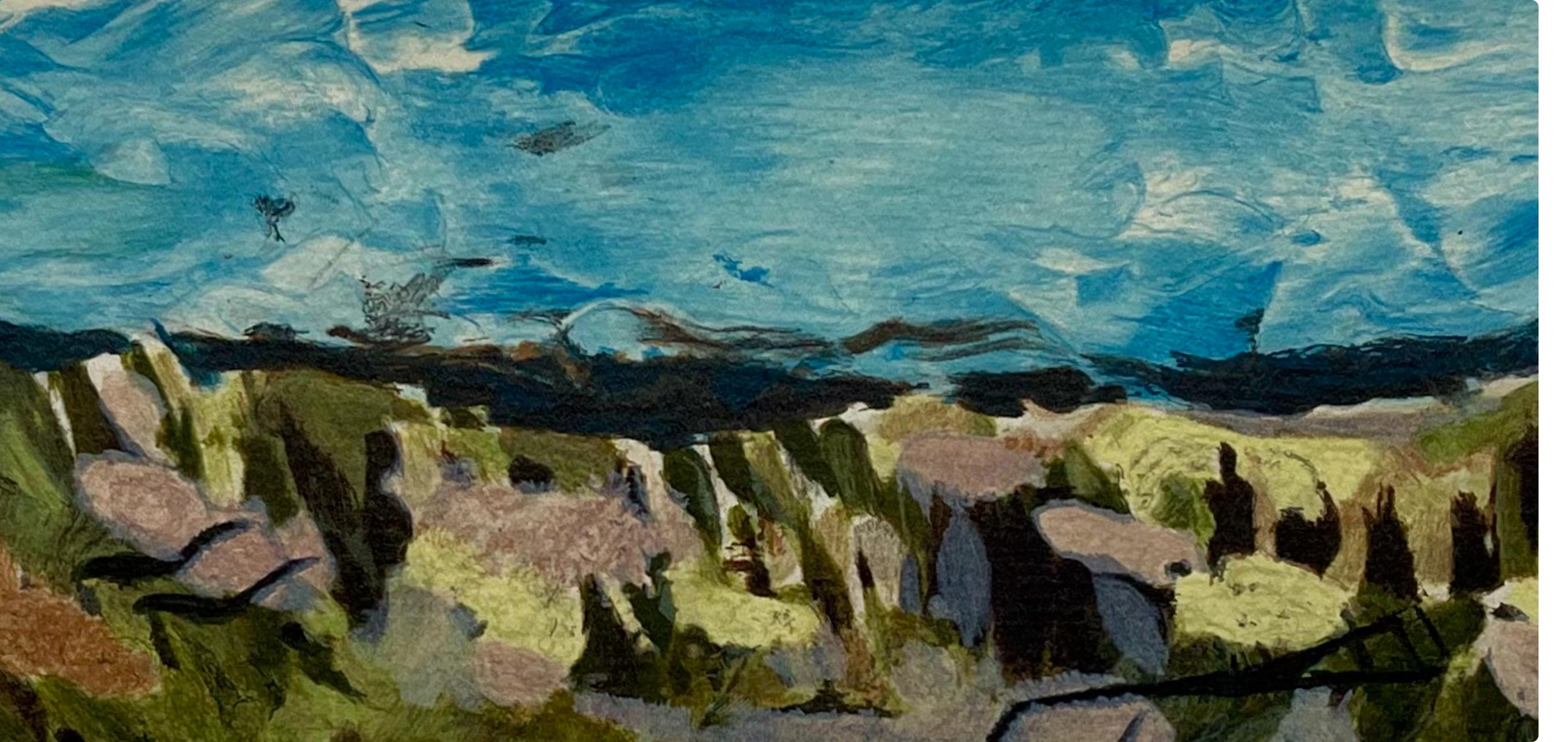 Braque, Paysage, Varengeville (después) - Landscape Print Gris de Georges Braque