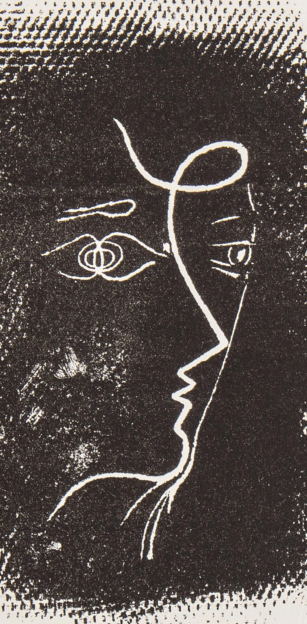 Braque, Profil de femme (Mourlot 25), Souvenirs et portraits d'artistes (nach) (Moderne), Print, von Georges Braque
