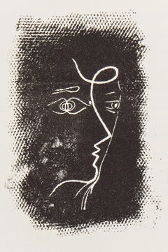 Braque, Profil de femme (Mourlot 25), Souvenirs et portraits d'artistes (nach)