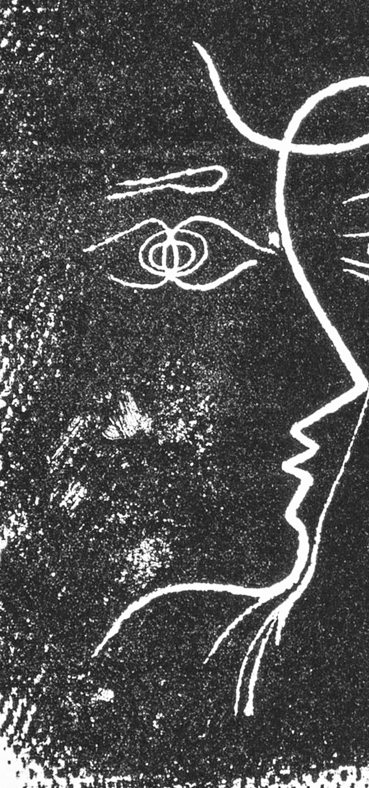 Braque, Profil de femme, Souvenirs et Portraits d'Artistes (after) - Cubist Print by Georges Braque
