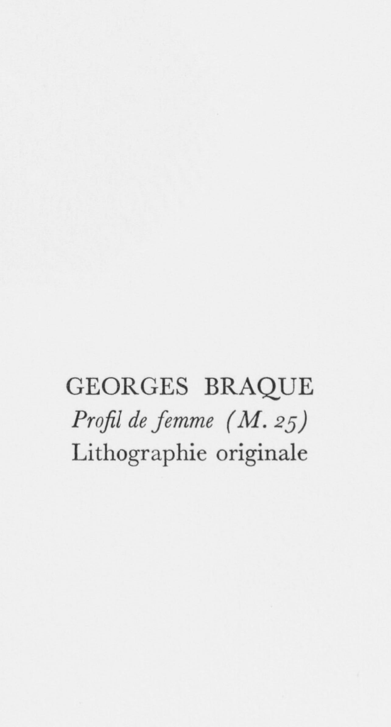 Braque, Profil de femme, Souvenirs et Portraits d'Artistes (after) For Sale 1