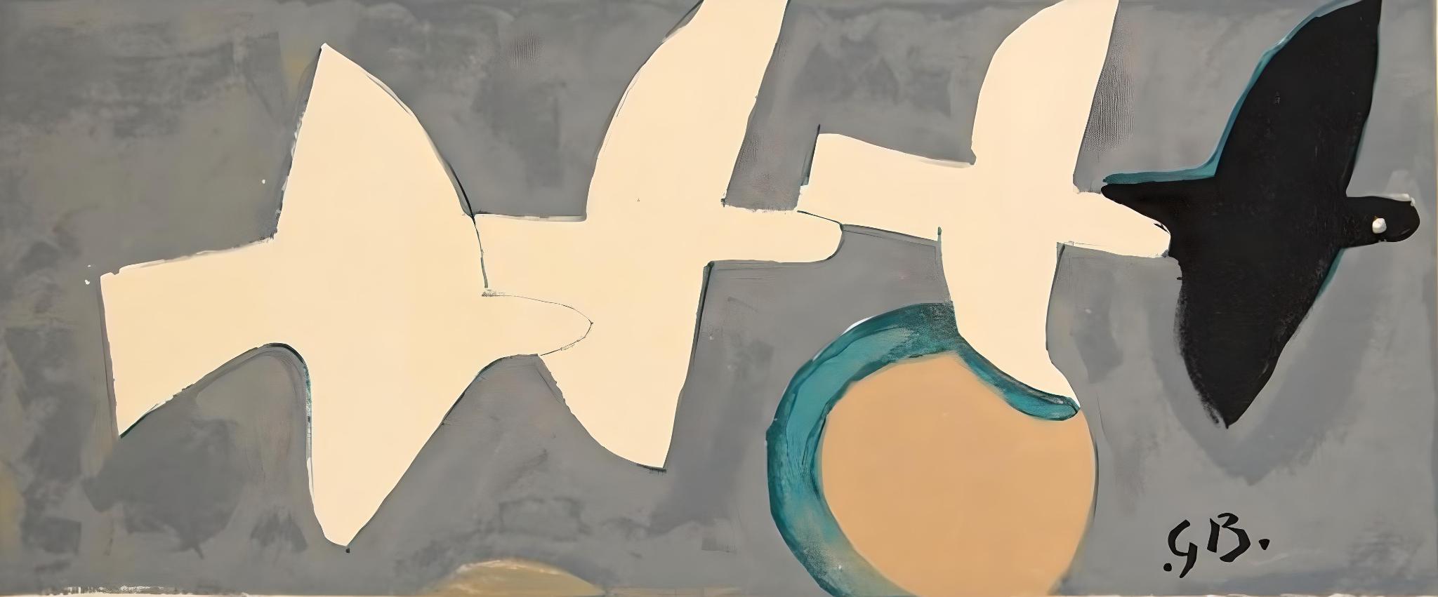 Braque, Quatre oiseaux, Derrière le miroir (d'après)