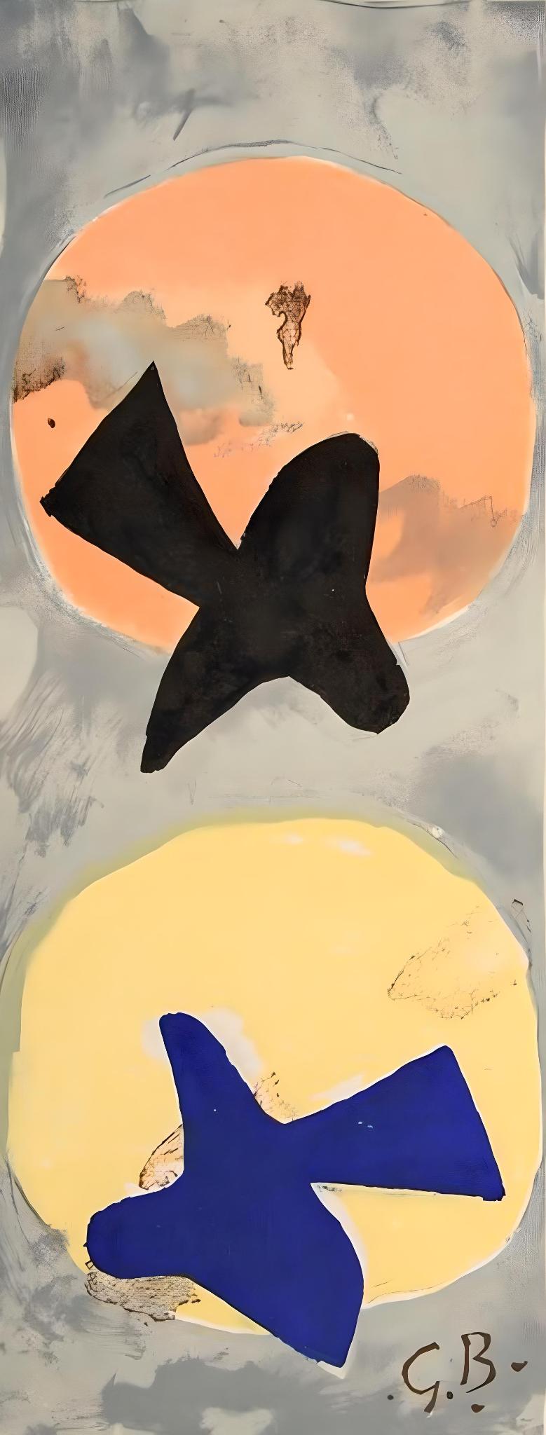 Georges Braque Abstract Print - Braque, Soleil et lune II, Derrière le miroir (after)