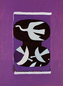 Braque, Trois oiseaux sur fond violet, Derrière le miroir (d'après)