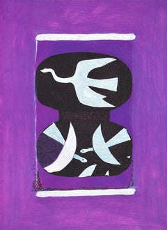 Braque, Trois oiseaux sur fond violet, Derrière le miroir (después)
