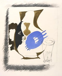 Vintage Braque, Verre et pichet, Derrière le miroir (after)