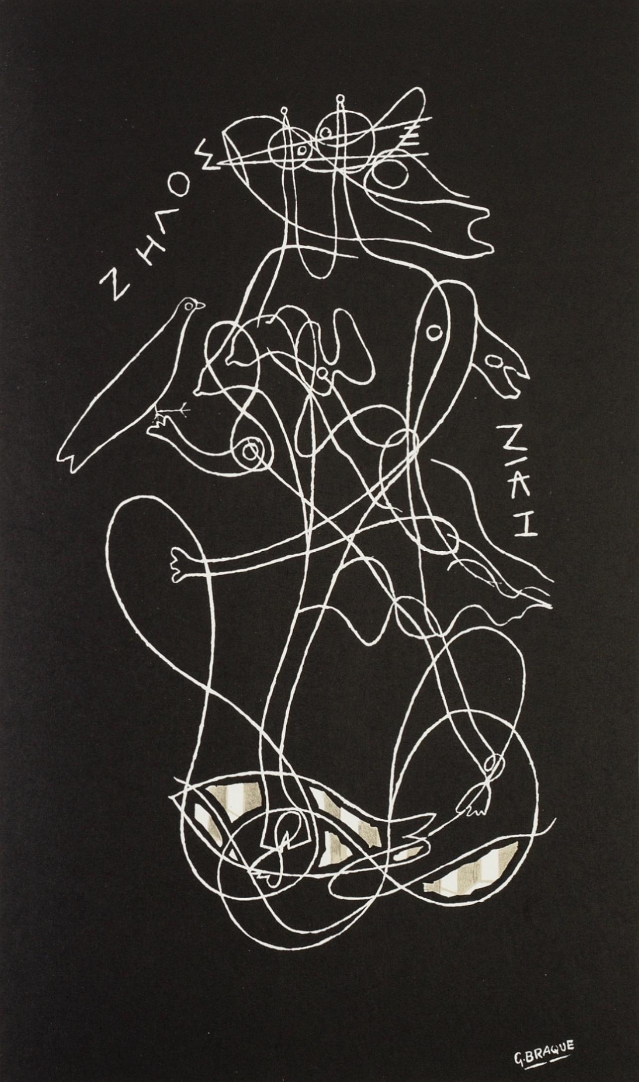 Georges Braque Abstract Print - Braque, Zelos, Derrière le miroir (after)