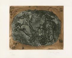 Char noir (Char V) - Acquaforte, Greco, Mitologia, Antico, Cavallo, Carro