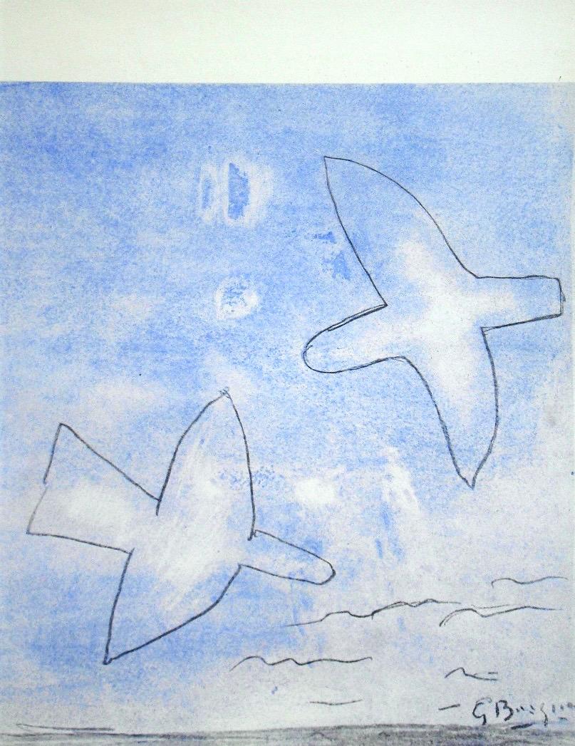 Composition, Société internationale d'art XXe siècle - Blue Figurative Print by Georges Braque