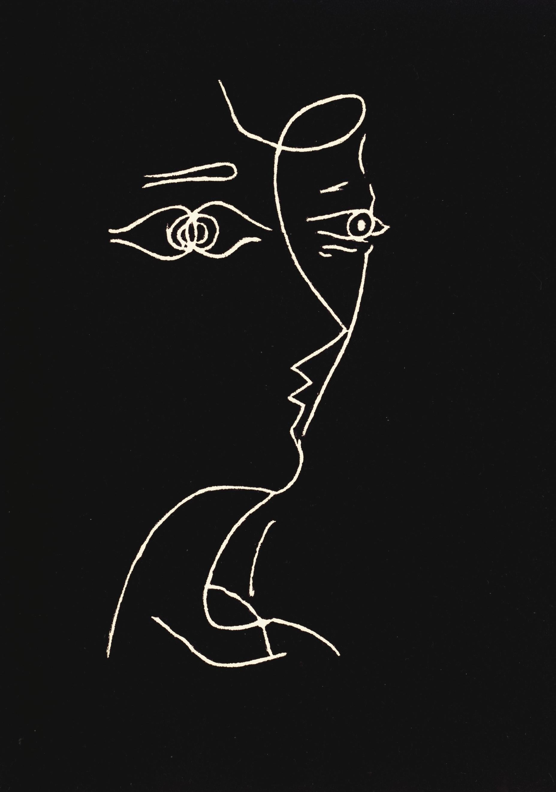 Lithographie sur papier vélin pur Chiffon Moulin à papier Richard de Bas. Inscription : non signé et non numéroté, tel que publié. Bon état. Notes : d'après le folio, Le Tir à l'arc mis en lumière par Georges Braque, 1960. Publié par Louis Broder,