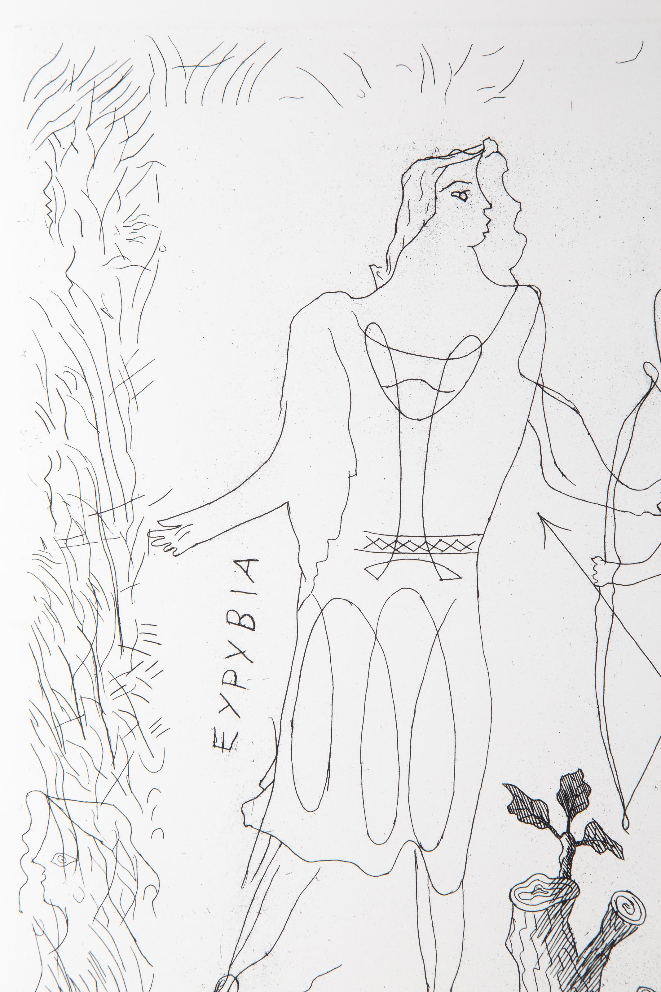 Euribia y Eros, aguafuerte cubista según Georges Braque en venta 1