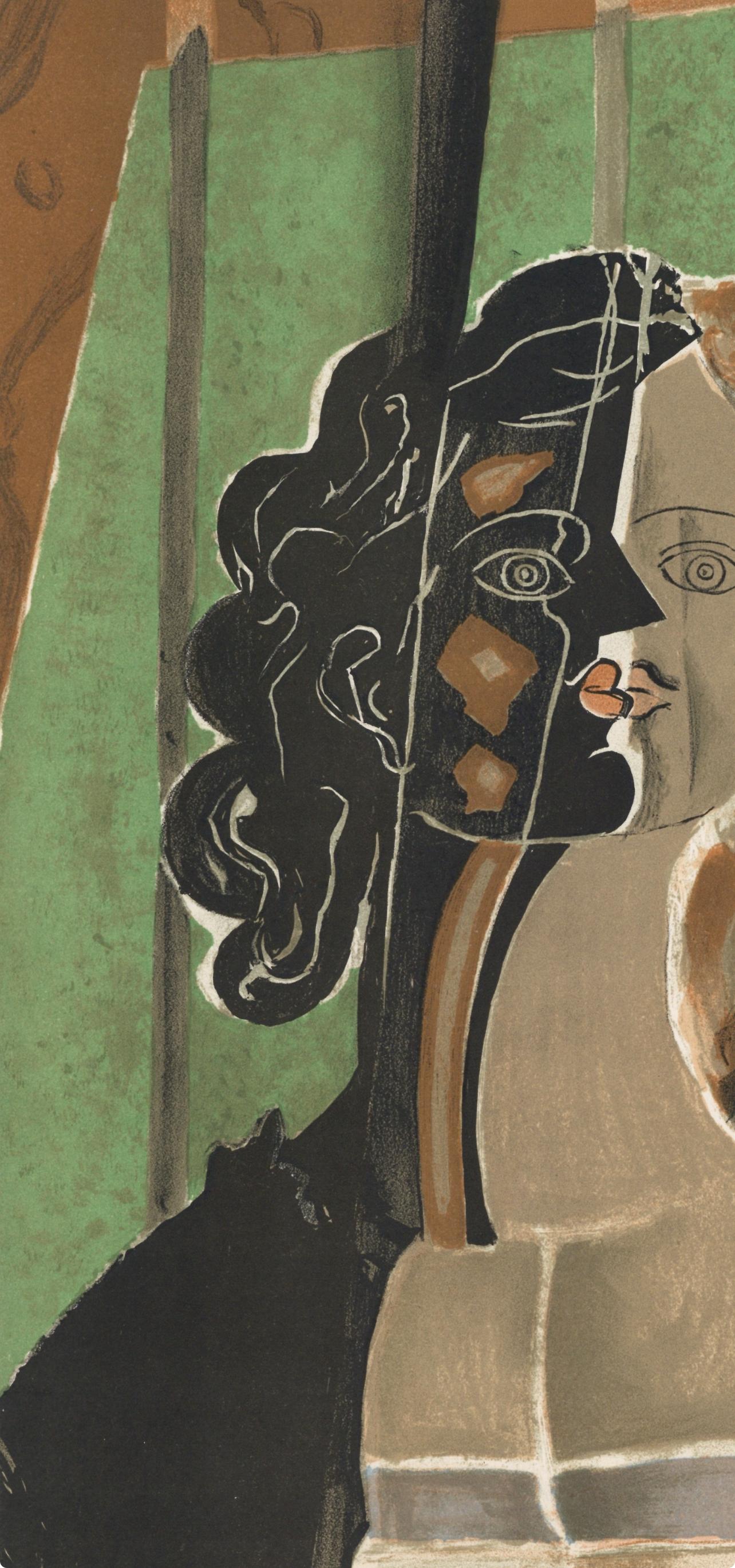 Figure, Verve: Revue Artistique et Littéraire - Cubist Print by Georges Braque