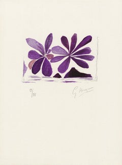 Fleurs de l'air - Modern, Lithograph, Violet, Flower, Plant