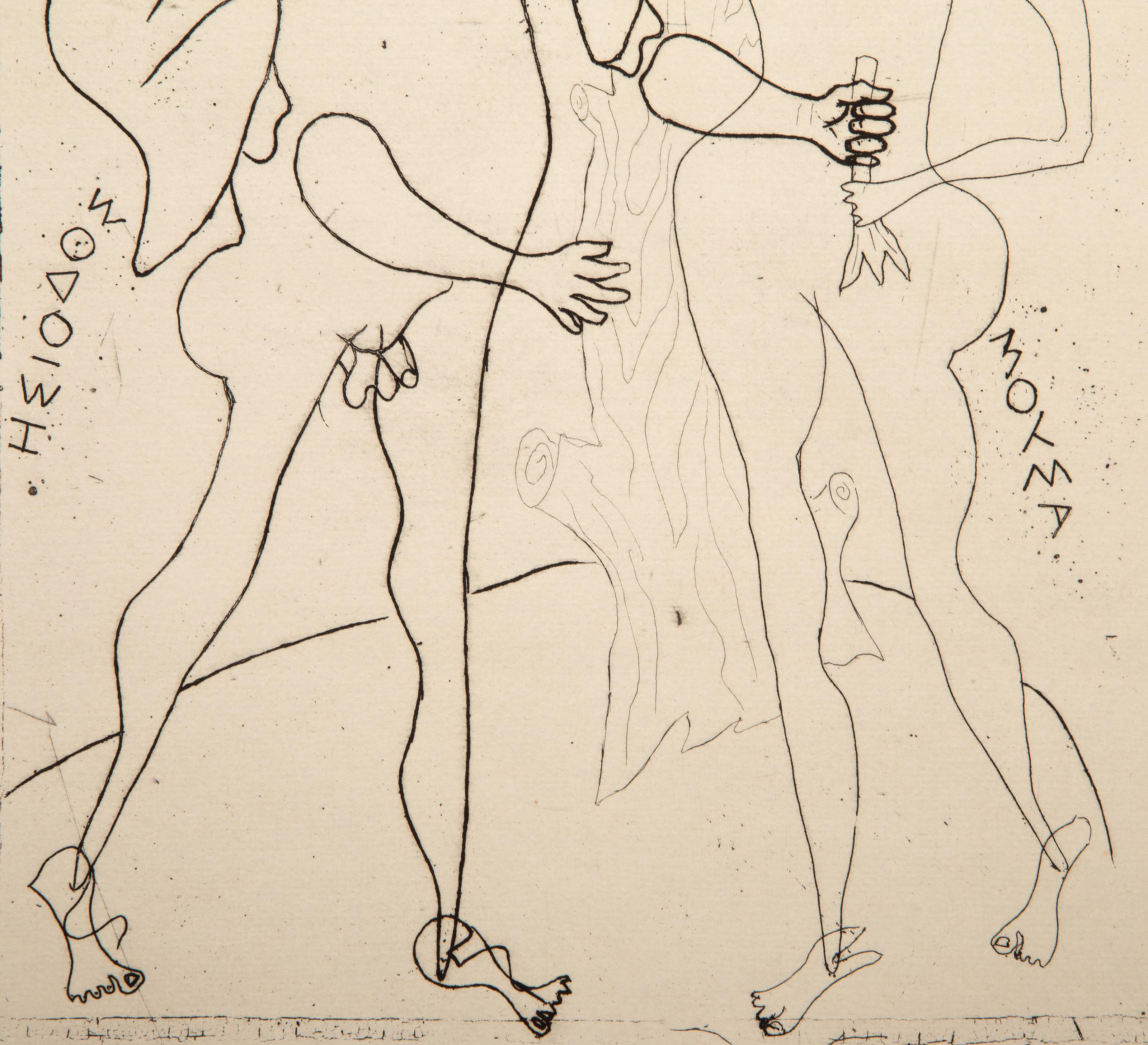 from La Théogonie d'Hésiode, Vallier 20A, Etching by Georges Braque For Sale 2