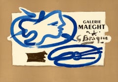 "Galerie Maeght - G. Braque" Original Vintage French Exhibition Poster 1950s