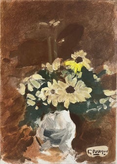 Georges Braque, "Vase de Fleurs Jaunes", aquatint in colors, hand signed