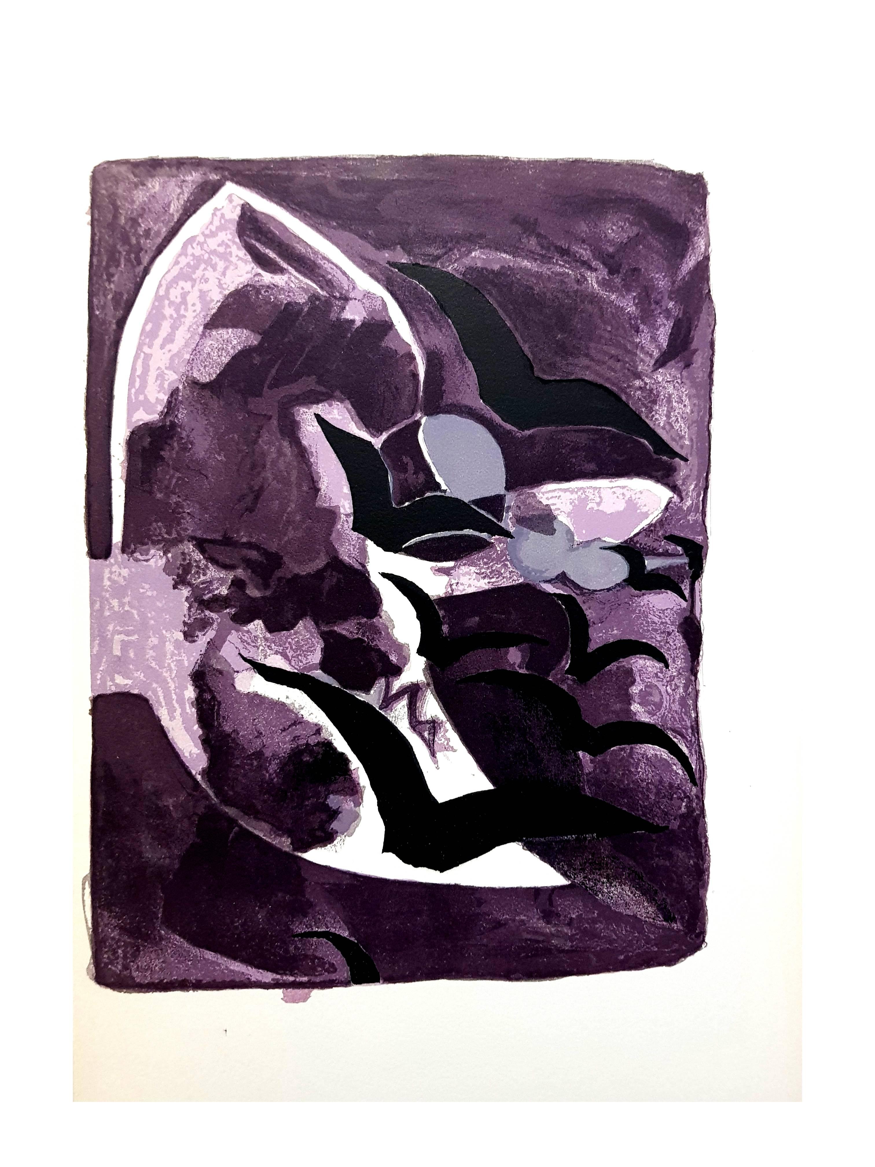 After Georges Braque - Les oiseaux de nuit - Lithograph  For Sale 3