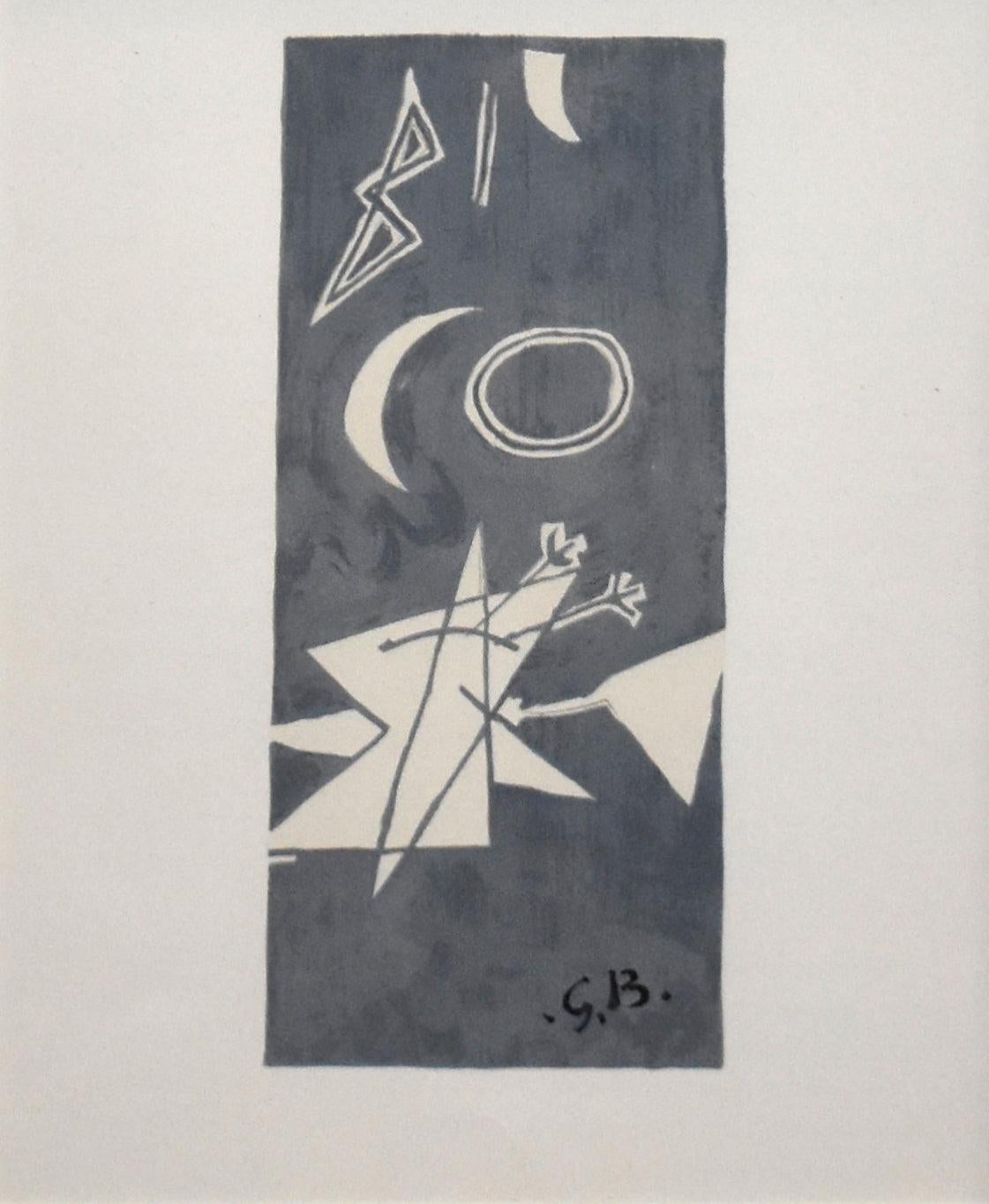 Artist: Georges Braque
Title: Ciel Gris II
Medium: Original lithograph
Year: 1959
Framed Size: 16 1/2 x 14 inches
Sheet Size: 15 x 11 inches
Signed: Unsigned