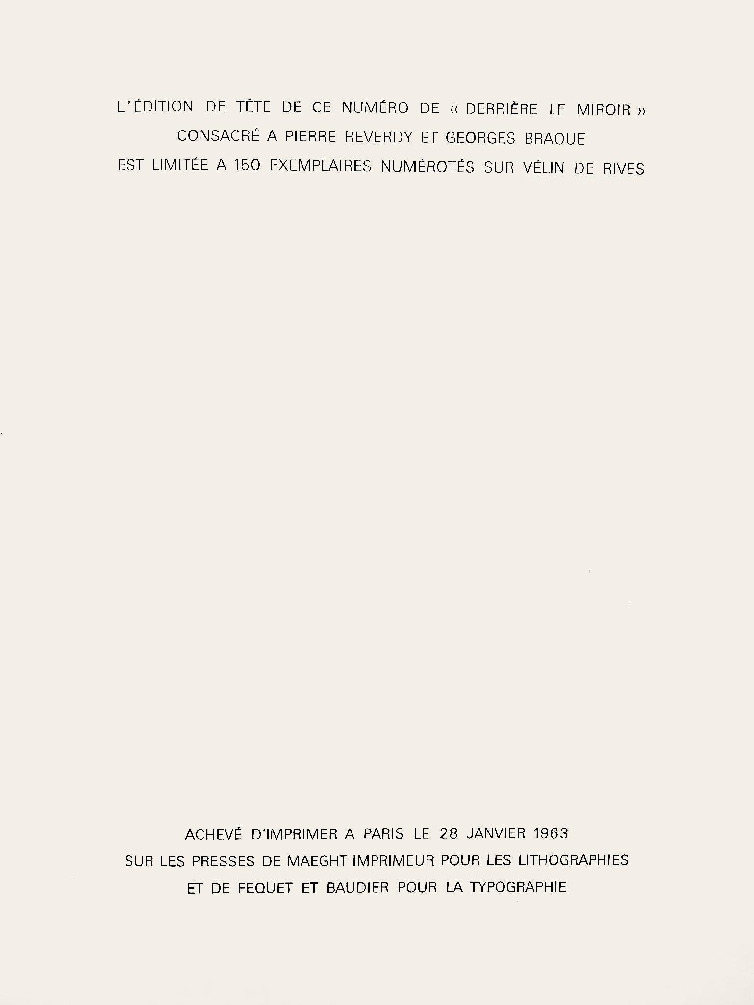 Georges Braque, frontispice, L'édition de tête (d'après) en vente 6
