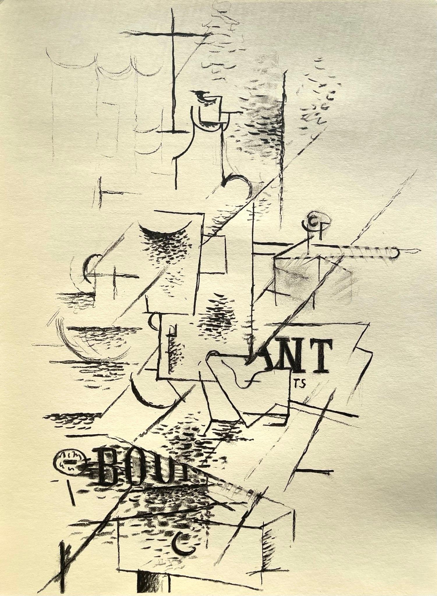 Litografía sobre papel vélin de Rives. Inscripción: Sin firmar y sin numerar, tal como se emitió. Buen estado. Notas: De la edición en folio, tête, Consacre aux Papiers Colles de Georges Braque, Derrière le miroir, N° 138, 1963. Publicado por Maeght