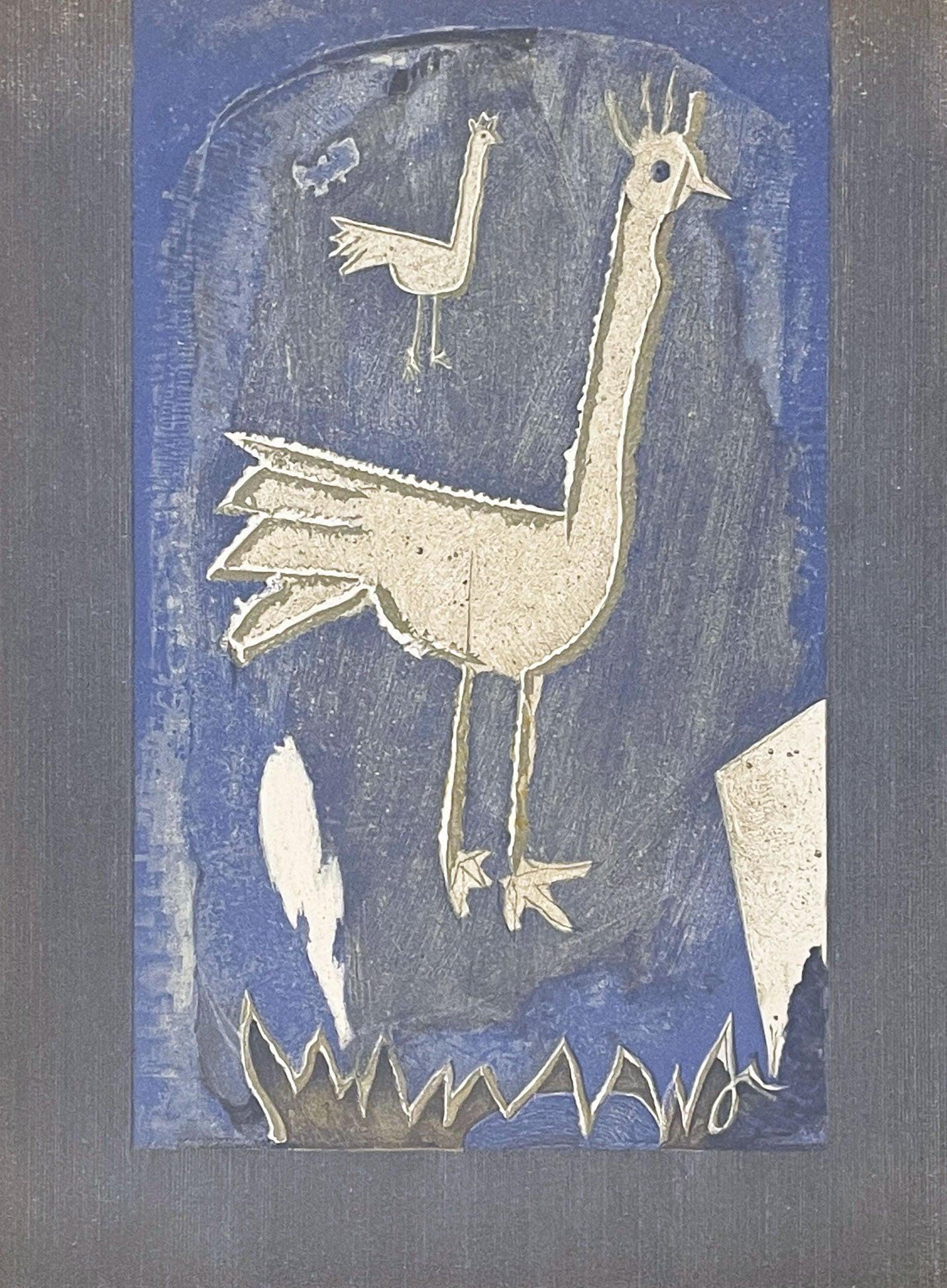 Künstler: Georges Braque
Titel: Le Coq
Mappe: Verve, Band VII, Nr. 27-28
Medium: Lithographie
Jahr: 1952
Auflage: 6000
Rahmen Größe: 22" x 18 1/4"
Blattgröße: 14" x 10"
Unterschrieben: Unsigniert