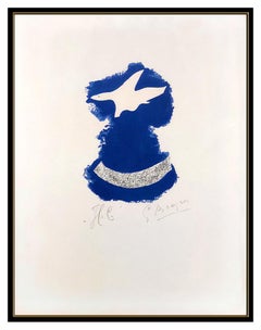 Georges Braque Original Lithograph Le Tir A L'Arc Hand Signed Bird Nature Art