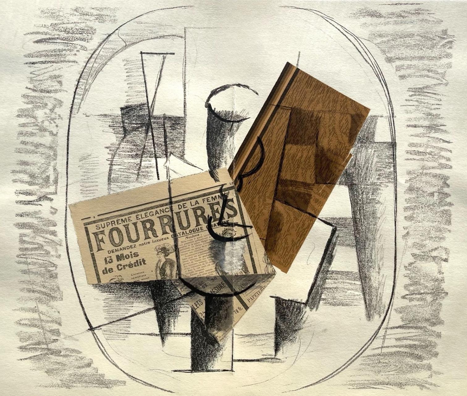 Litografia su carta vélin de Rives. Iscrizione: Non firmato e non numerato, come emesso. In buone condizioni, con piega centrale, come da edizione. Note: Dall'edizione in folio, tête, Consacre aux Papiers Colles di Georges Braque, Derrière le