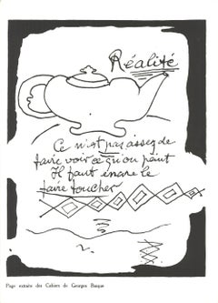 Vintage Georges Braque 'Realite' 1960- Lithograph