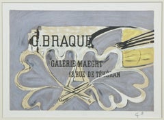 Georges Braque Signed Lithograph 6 1/2"x9" "Galerie Maeght 1952"