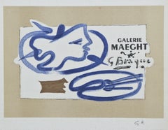 Georges Braque Signed Lithograph 7"x9 1/2" "Galerie Maeght 1950"
