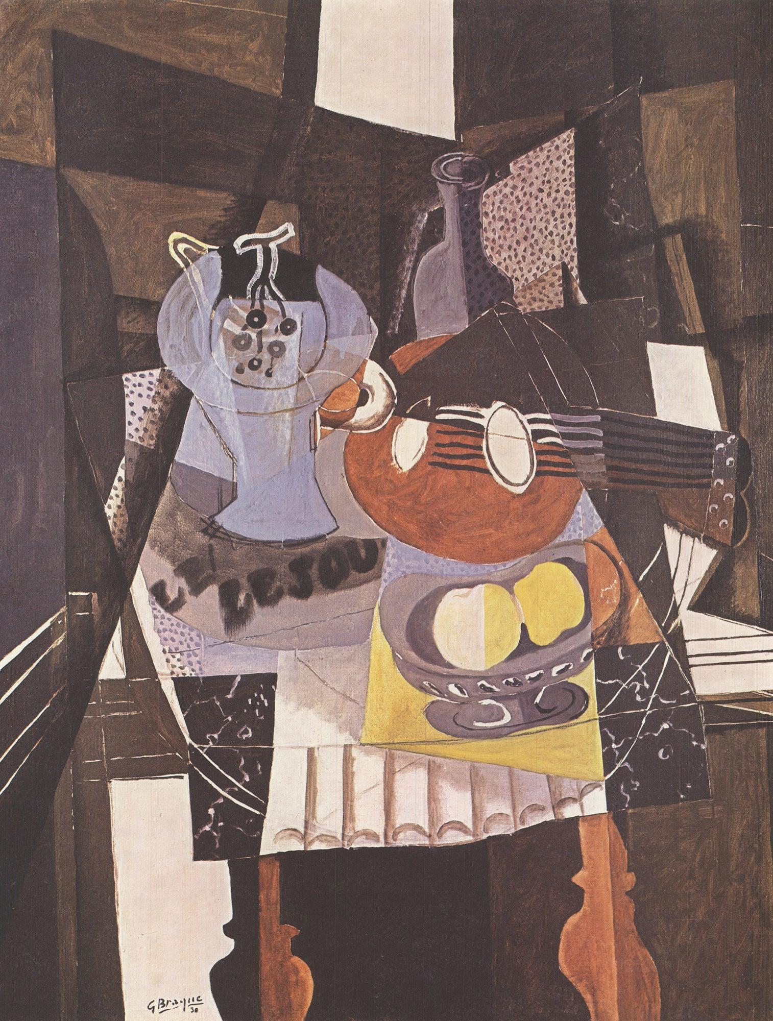 Georges Braque 'Still Life with Compote Bowl, Bottle and Mandolin' 1990- Offset For Sale 1