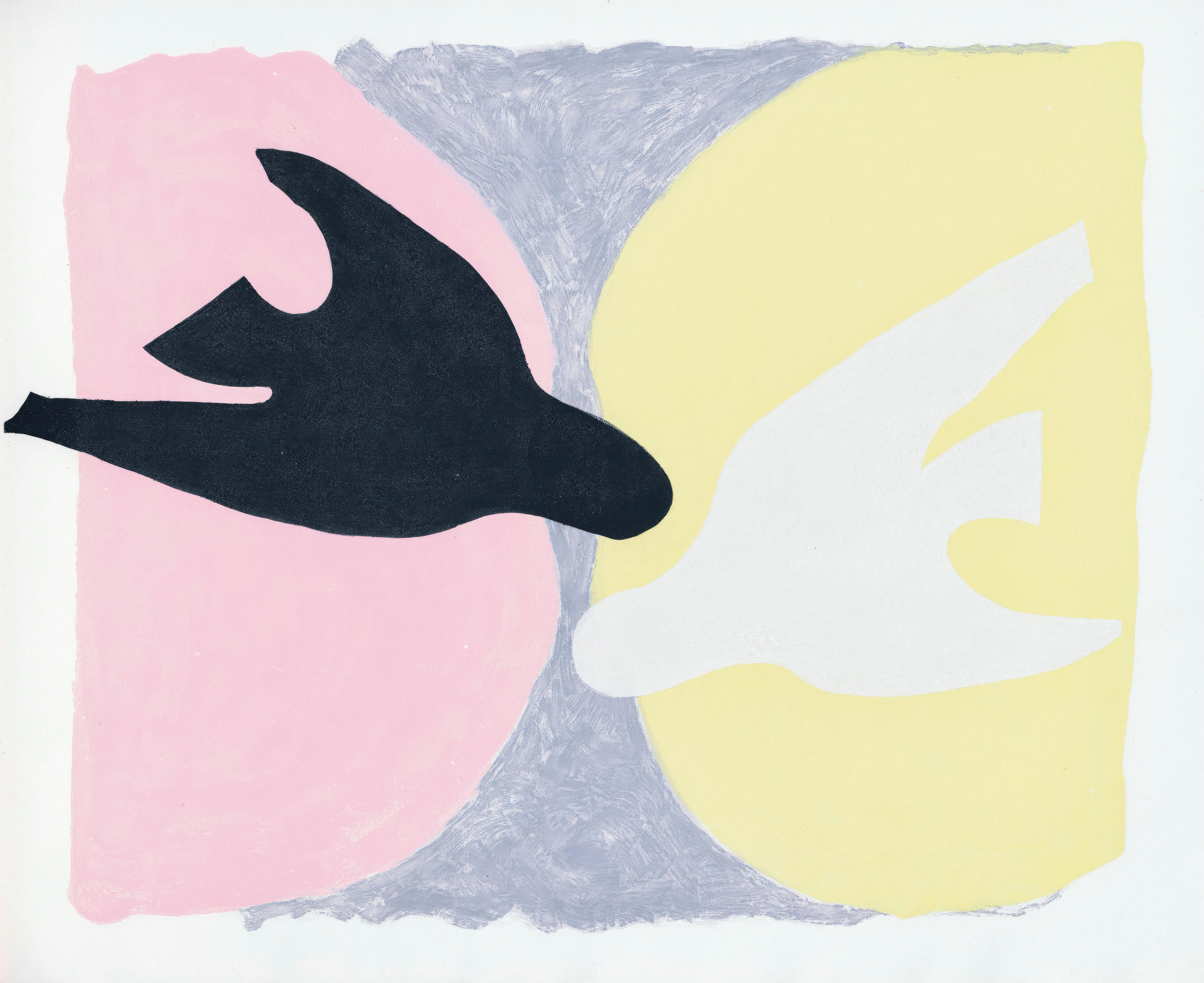 This exquisite collotype after Georges Braque (1882–1963), titled Sans titre (Untitled), from the album Birds, Saint-John Perse, originates from the 1966 edition published by the Bollingen Foundation, New York, in association with Pantheon Books, a