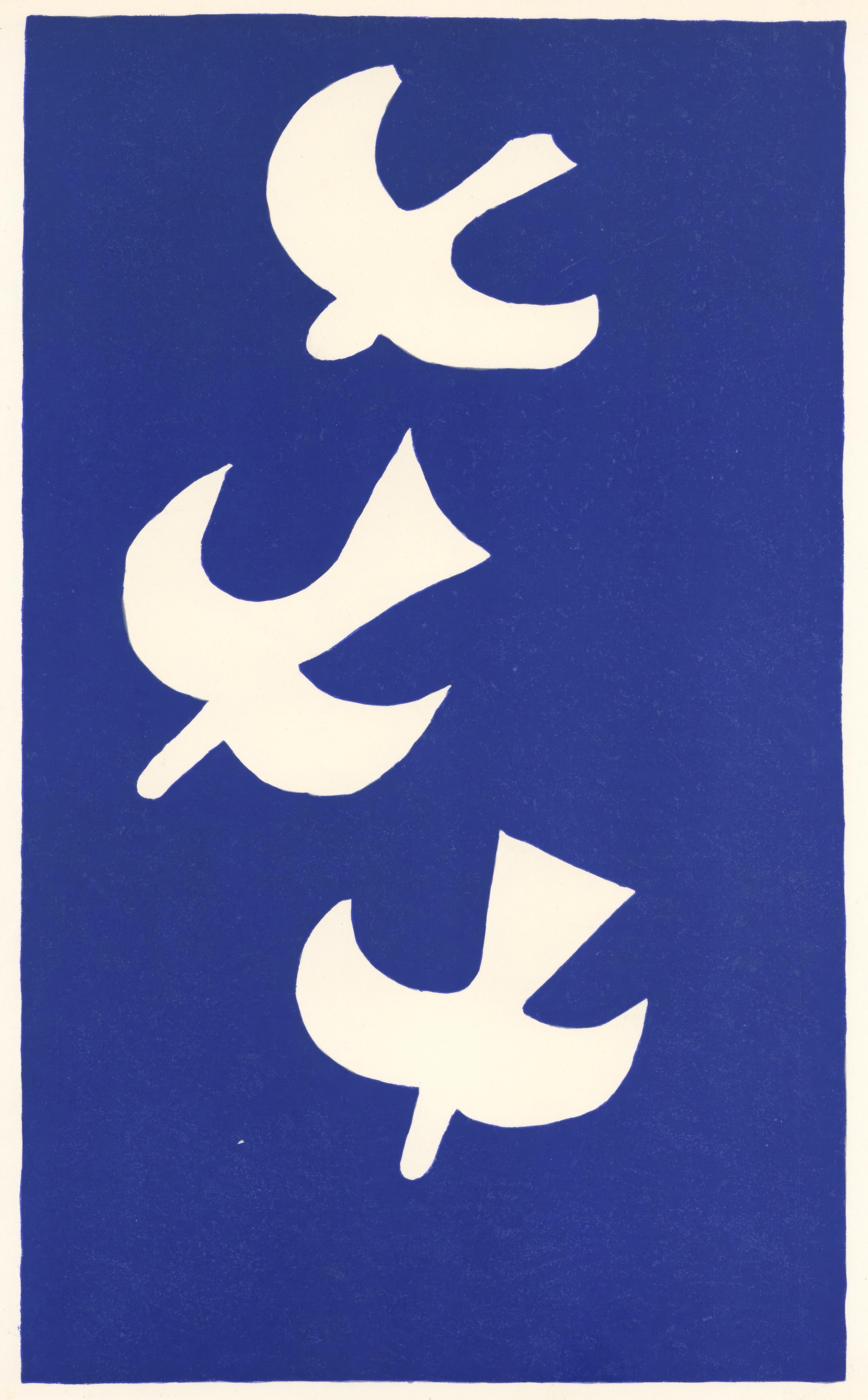 This exquisite lithograph after Georges Braque (1882-1963), titled Sans titre (Untitled), from Carnets Intimes de G. Braque, Verve: Revue Artistique et Litteraire, Vol. VIII, No. 31-32, originates from the September 20, 1955 issue published by