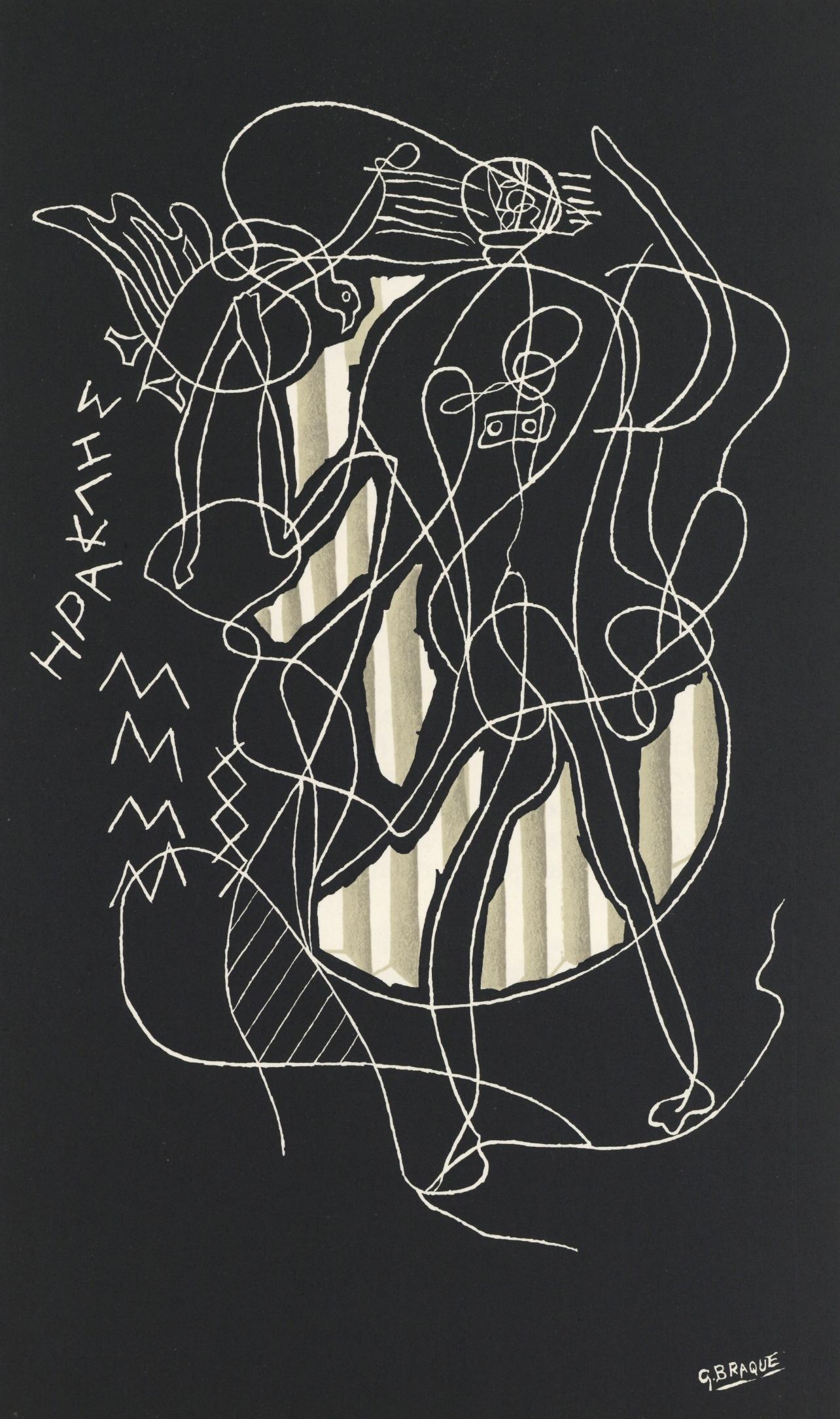 Figurative Print Georges Braque - Hercule, Derrière le miroir
