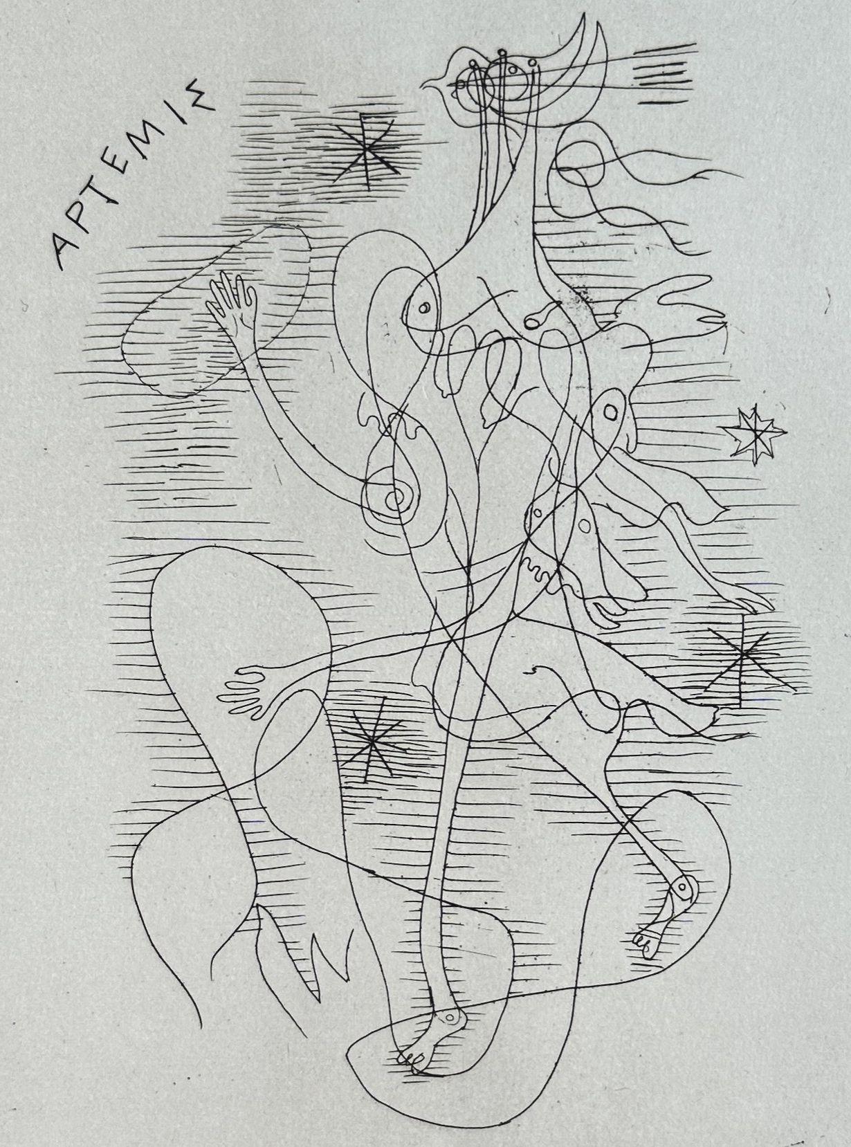 Hesiod Theogony – Artemis – Original-Radierung, handsigniert und nummeriert /50 (Moderne), Print, von Georges Braque
