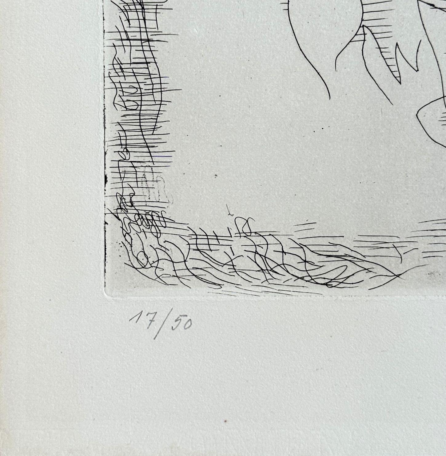 Georges Braque (1882-1963)
Hesiods Theogonie : Artémis

Original-Radierung, 1932
Handsigniert mit Bleistift
Nummeriert /50 Exemplare
Auf Hollande Vellum im Format 49 x 38,5 cm (ca. 19 x 15 Zoll)
Herausgegeben von Vollard und gedruckt von
