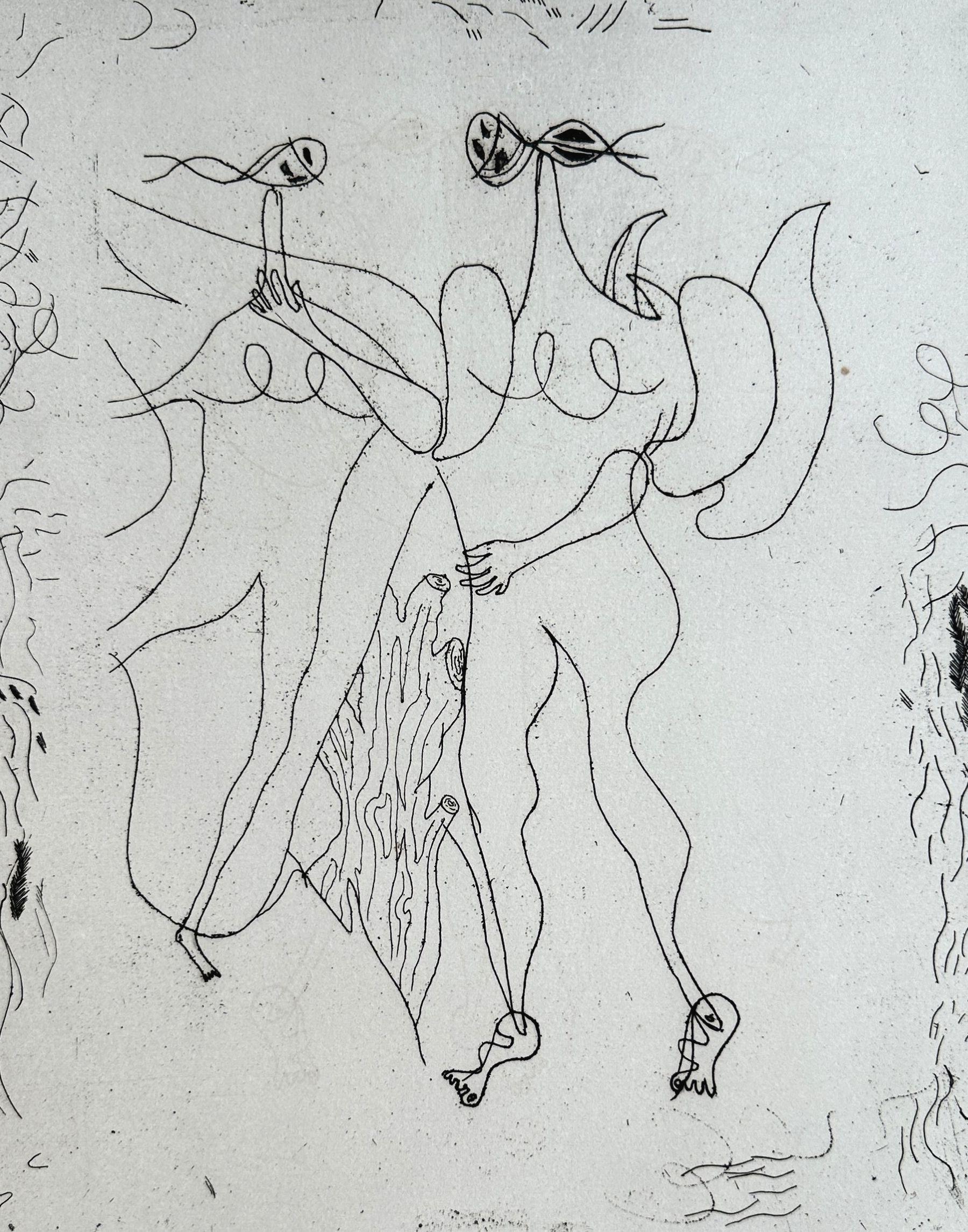 Hesiod Theogony - Gaia & Ouranos - Original-Radierung, handsigniert und nummeriert /50 – Print von Georges Braque