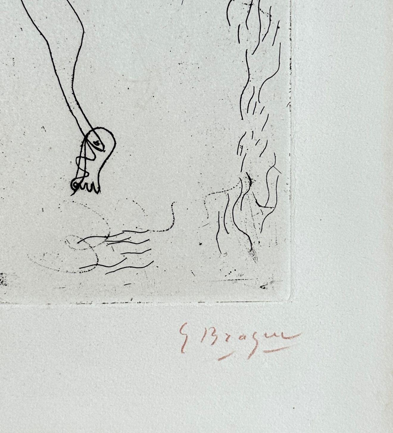 Hesiod Theogony - Gaia & Ouranos - Original-Radierung, handsigniert und nummeriert /50 (Moderne), Print, von Georges Braque
