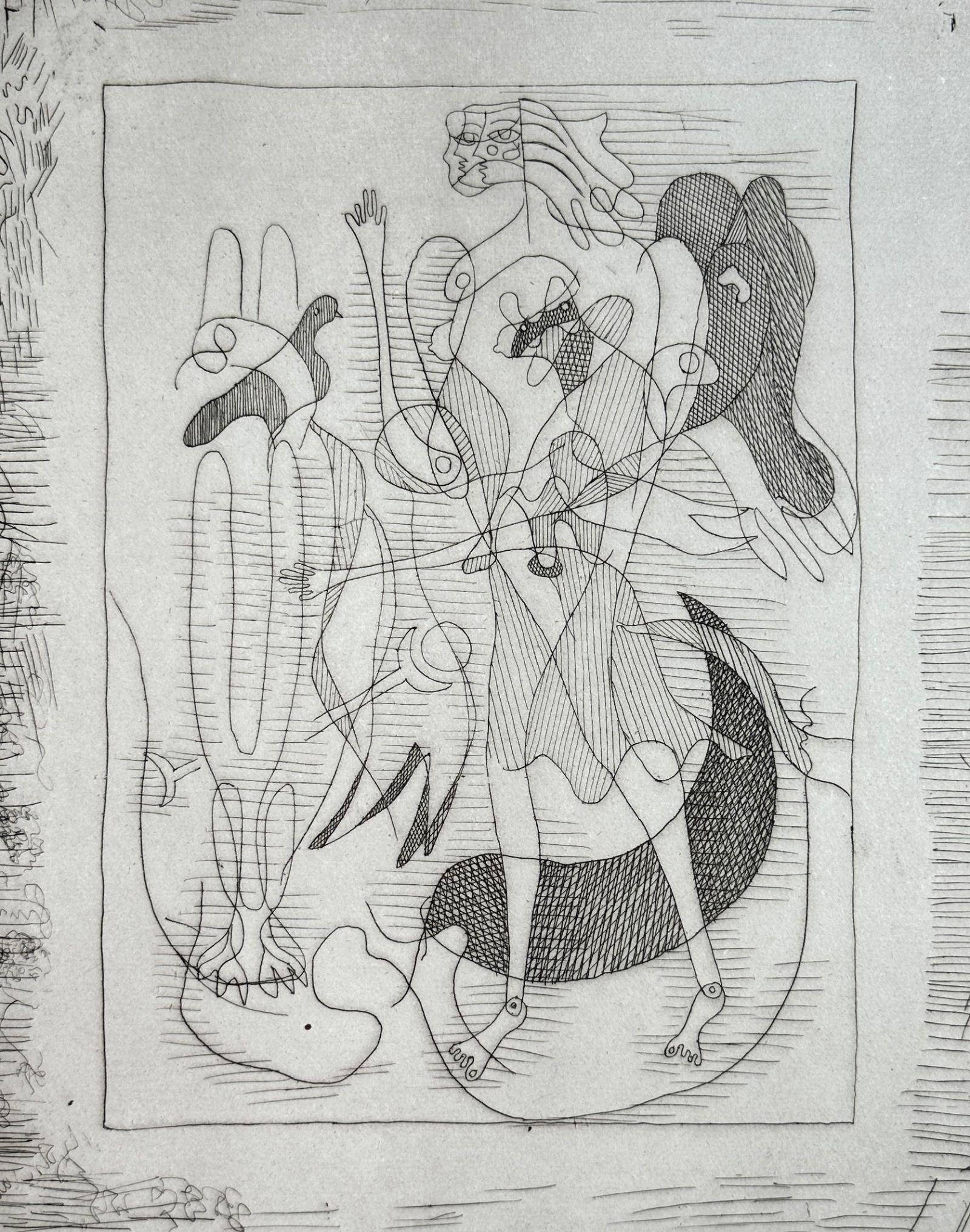 Hesiod Theogony – Die Divinität und die Taube  - Original-Radierung Handsigniert Num /50 – Print von Georges Braque