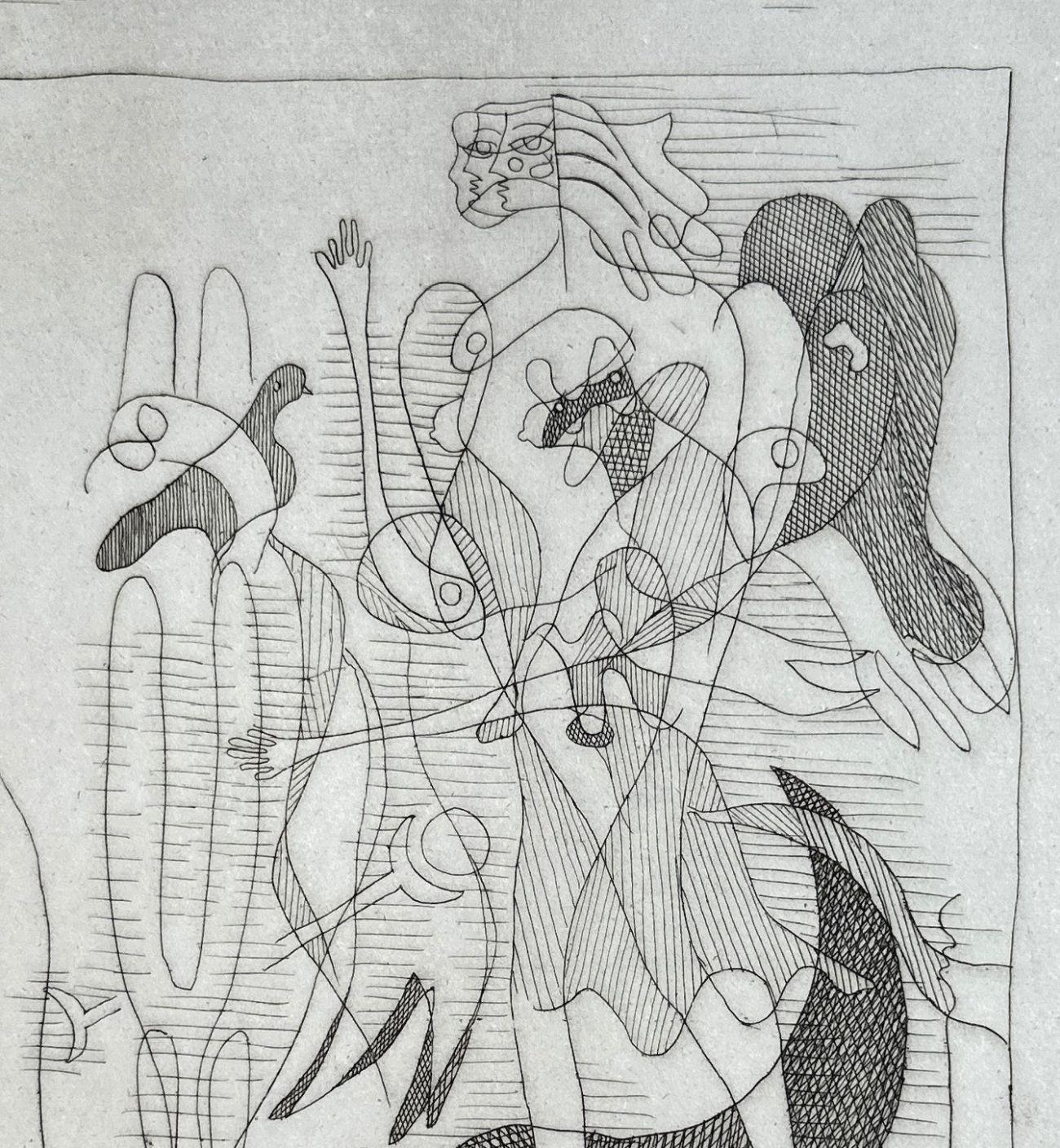 Hesiod Theogony – Die Divinität und die Taube  - Original-Radierung Handsigniert Num /50 (Moderne), Print, von Georges Braque