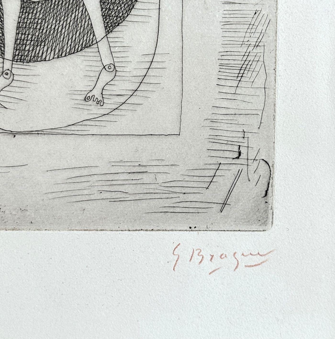 Hesiod Theogony – Die Divinität und die Taube  - Original-Radierung Handsigniert Num /50 (Grau), Figurative Print, von Georges Braque