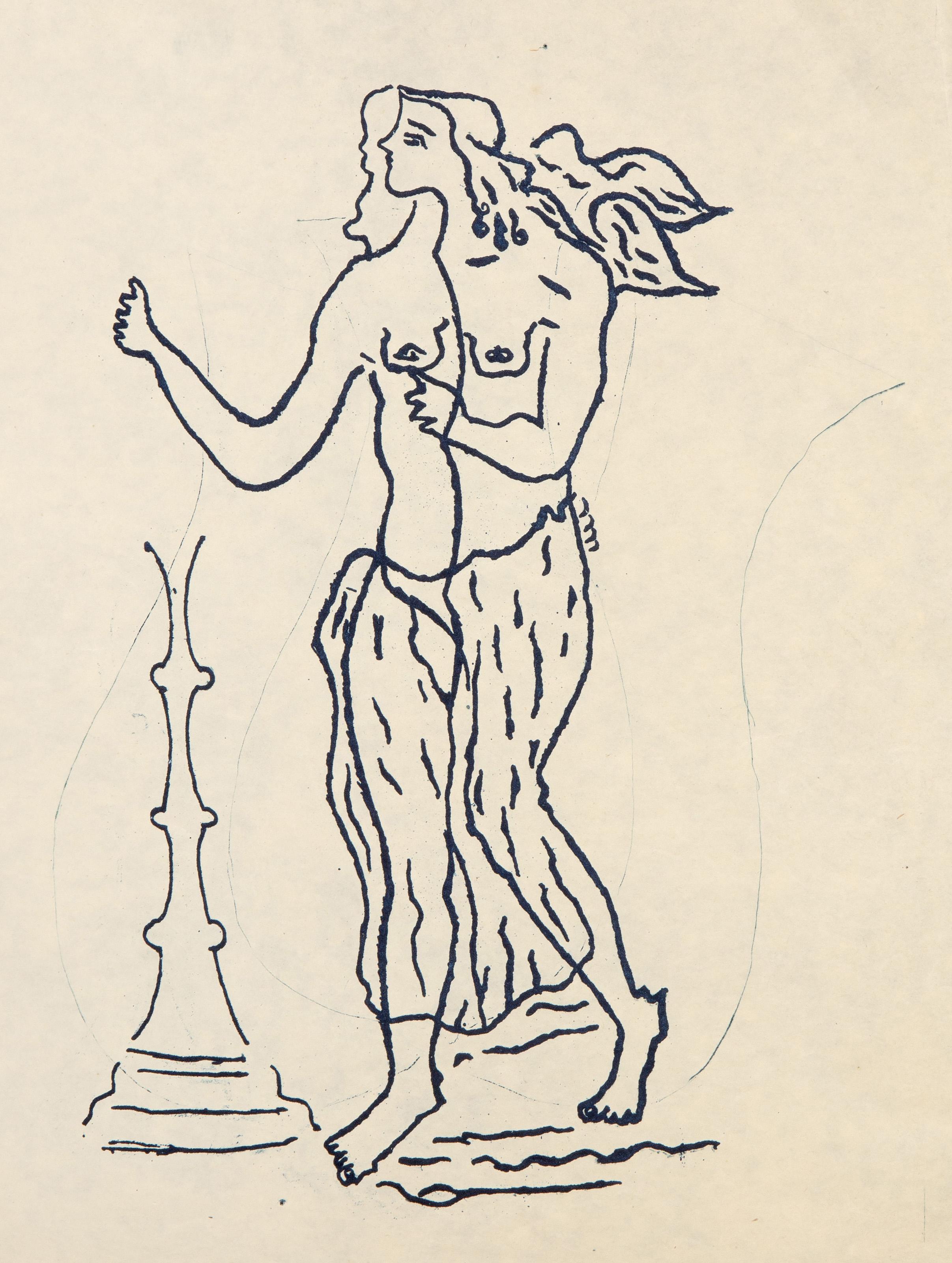  Georges Braque, French (1882 - 1963) - Hestia, Medium: Etching, Size: 12.25 x 9 in. (31.12 x 22.86 cm), Reference: Vallier Pg 298, Provenance: From the collection of the late Larry Saphire.