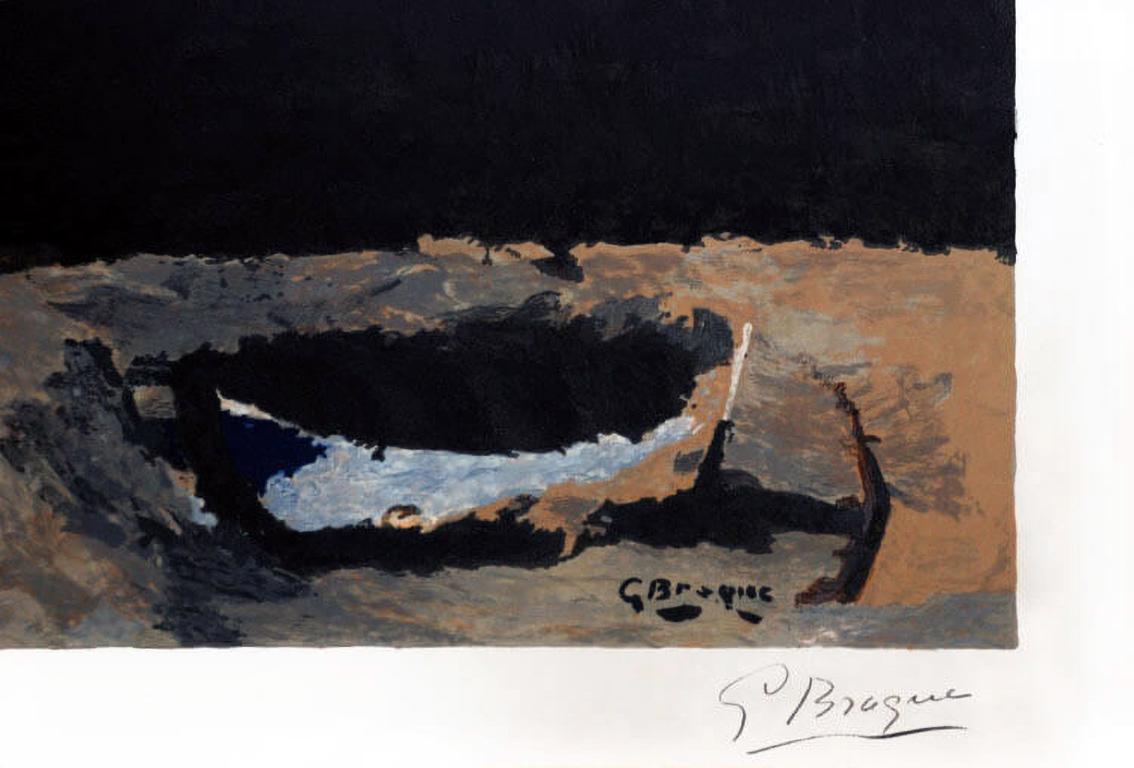 La barque sur la greve (Das Boot an der Küste), 1960 (Moderne), Print, von Georges Braque