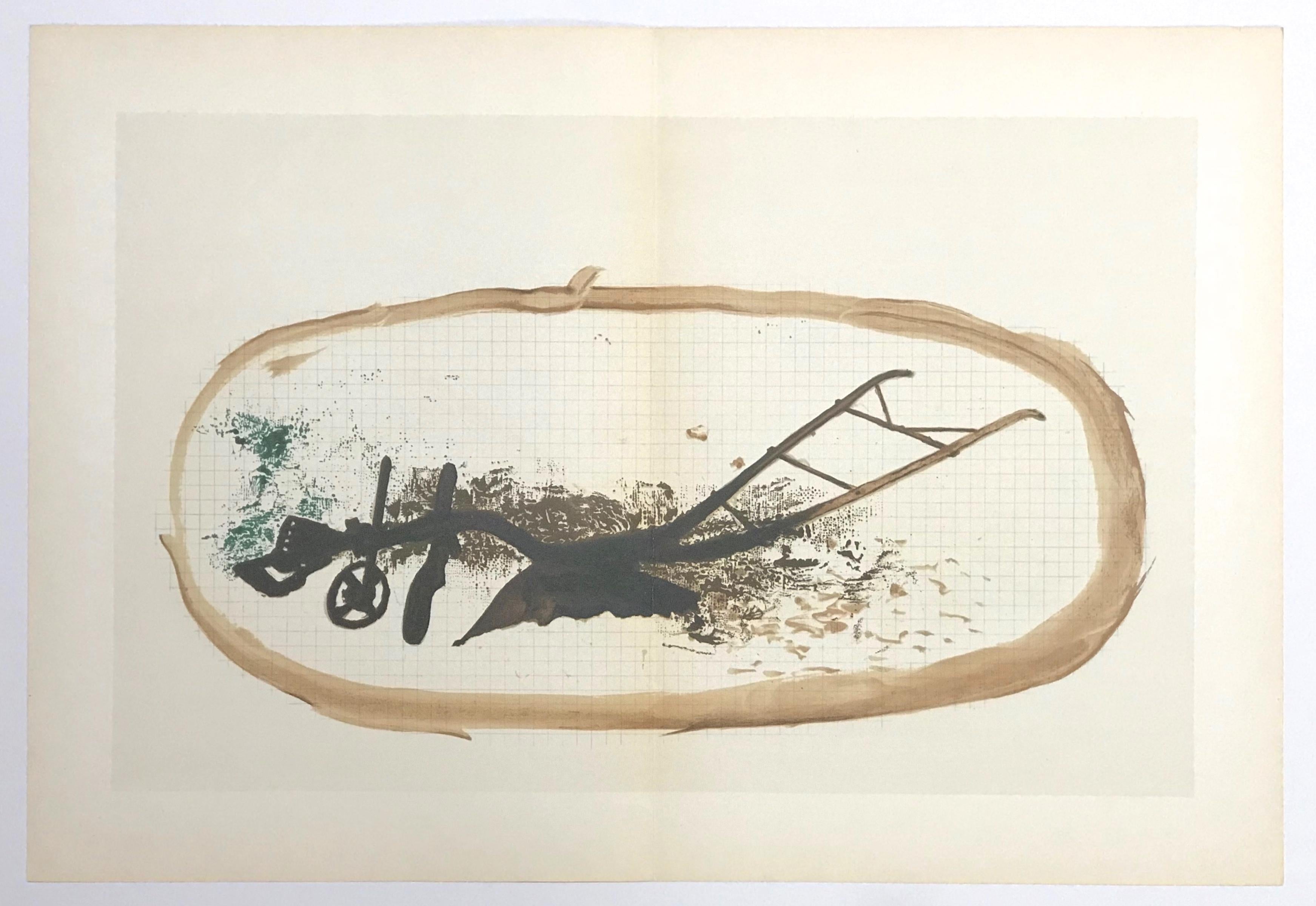"La charrue" litografia originale - Print di Georges Braque