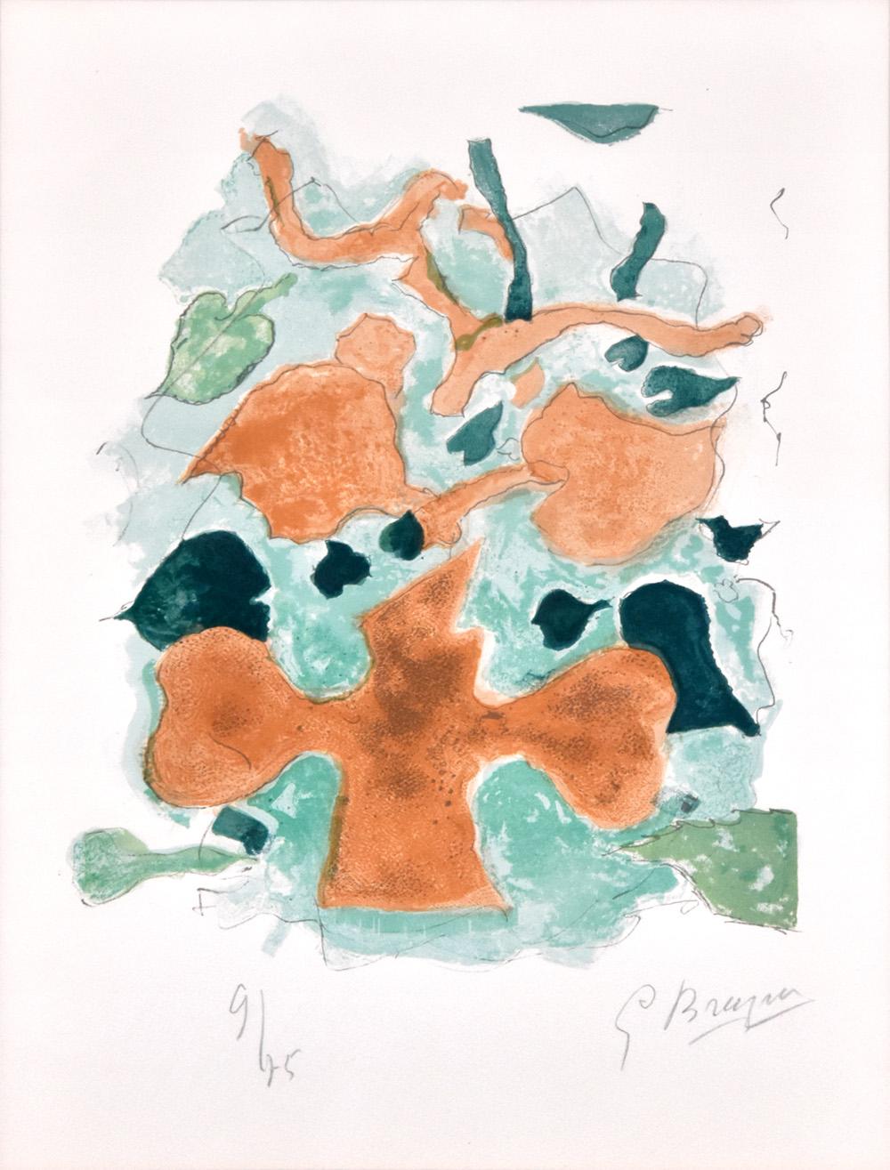 Georges Braque Figurative Print - La Forêt (The Forest) from Lettera amorosa, 1963