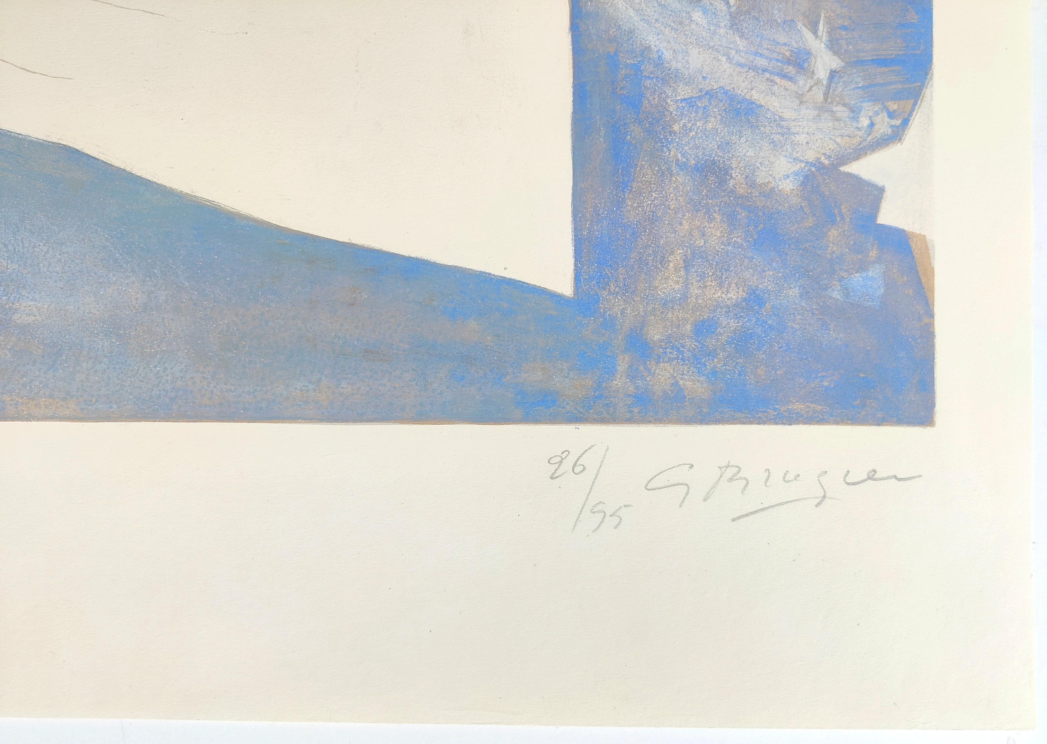 Grand oiseau bleu  - Abstrait Print par Georges Braque